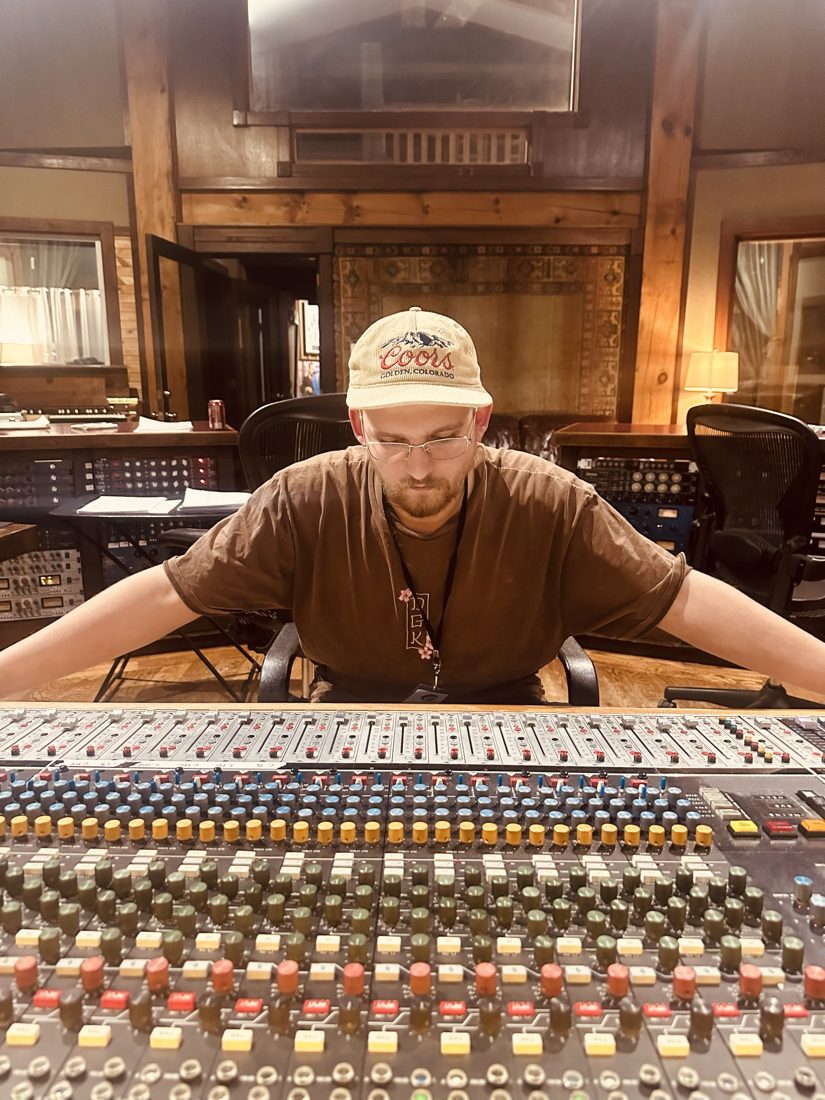 Thor Orri at a large-format mixing console